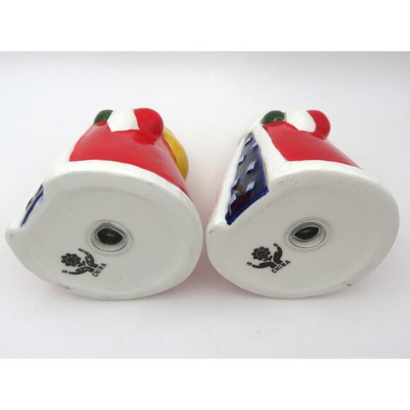 Santa Salt & Pepper Shakers Ceramic SE China Christmas Holiday Kitchen Set of 2 - Picture 9 of 12